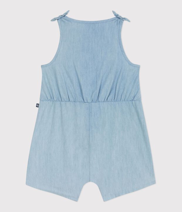 Baby-Kurzoverall aus Chambray blau