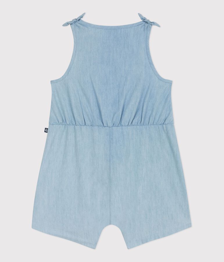 Baby-Kurzoverall aus Chambray blau BLEU CLAIR
