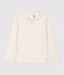Langärmeliges Kinder-T-Shirt aus Baumwolle für Mädchen beige MONTELIMAR CHINE