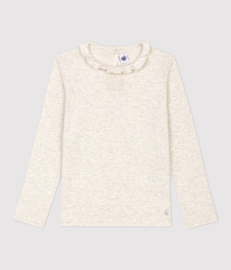 Lang&auml;rmeliges Kinder-T-Shirt aus Baumwolle f&uuml;r M&auml;dchen beige MONTELIMAR CHINE