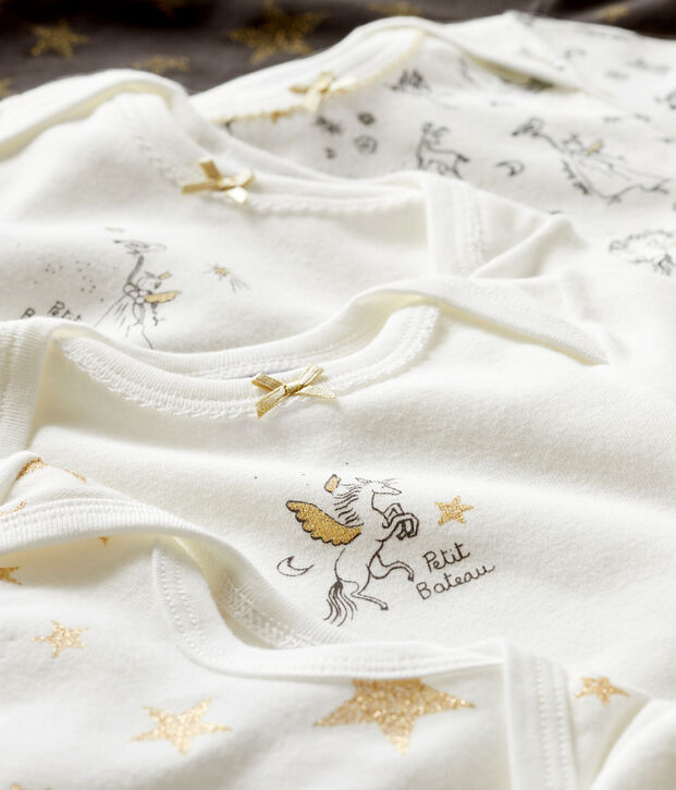 Set mit 5 lang&auml;rmligen Baby-Bodys f&uuml;r M&auml;dchen vielfarbig