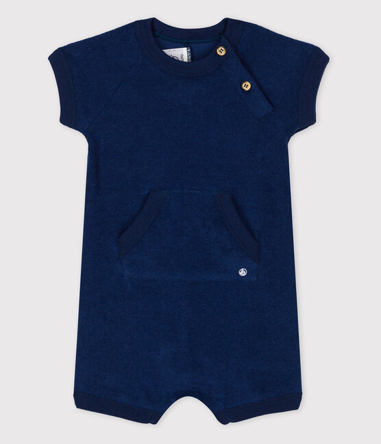 Baby-Kurzoverall aus Frottee blau MEDIEVAL