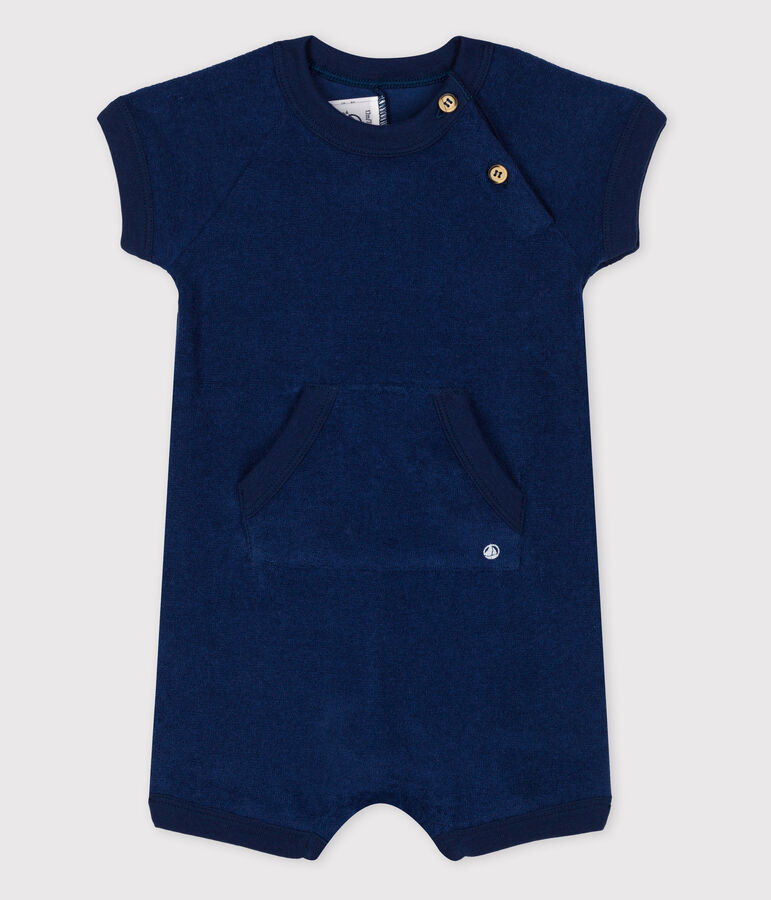 Baby-Kurzoverall aus Frottee blau