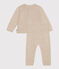 Baby-Set aus Jacquard-Strick beige MONTELIMAR/weiss MULTICO