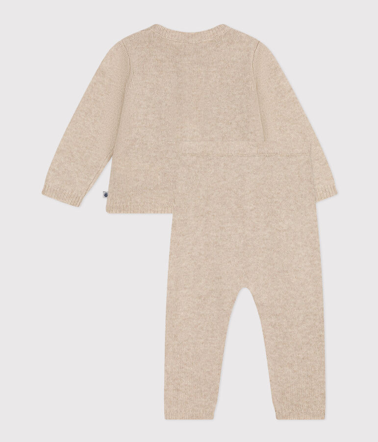 Baby-Set aus Jacquard-Strick beige/vielfarbig