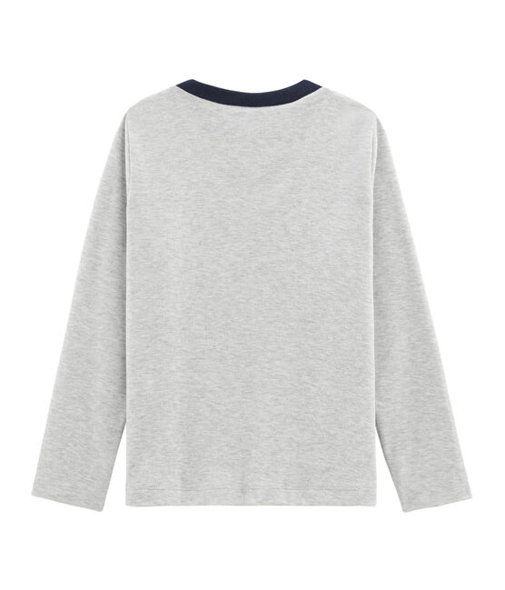 Langärmliges T-Shirt mit Siebdruck für Jungen grau BELUGA CHINE