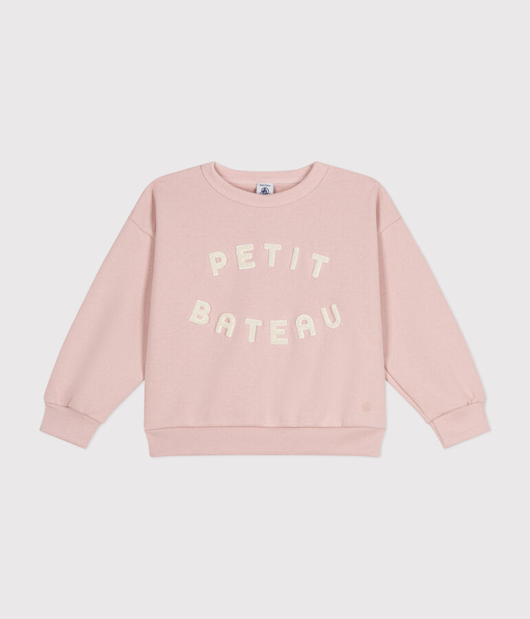 Kinder-Sweatshirt aus Molton f&uuml;r M&auml;dchen rosa