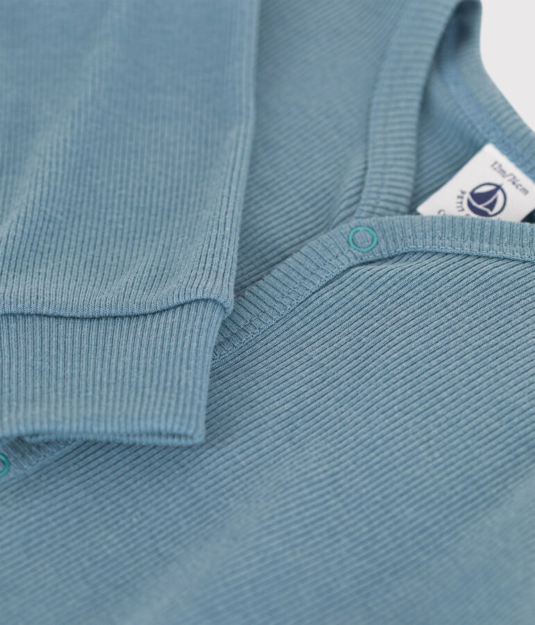 Fu&szlig;loser Baby-Strampler aus Baumwolle und Lycocell blau