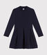 Langärmeliges Kinder-Kleid aus zwei Stoffen für Mädchen