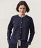 Damen-Cardigan aus dicker Baumwolle mit Druckknöpfen blau SMOKING