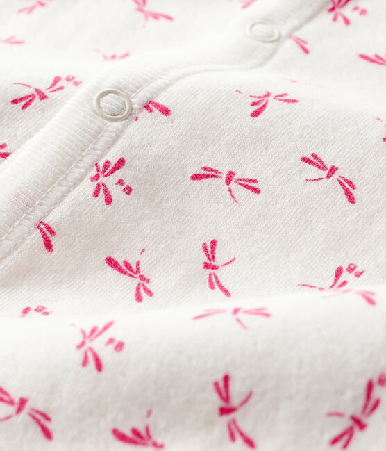 Kombi-Overall aus Rippstrick für Babys weiss MARSHMALLOW/rosa GROSEILLER