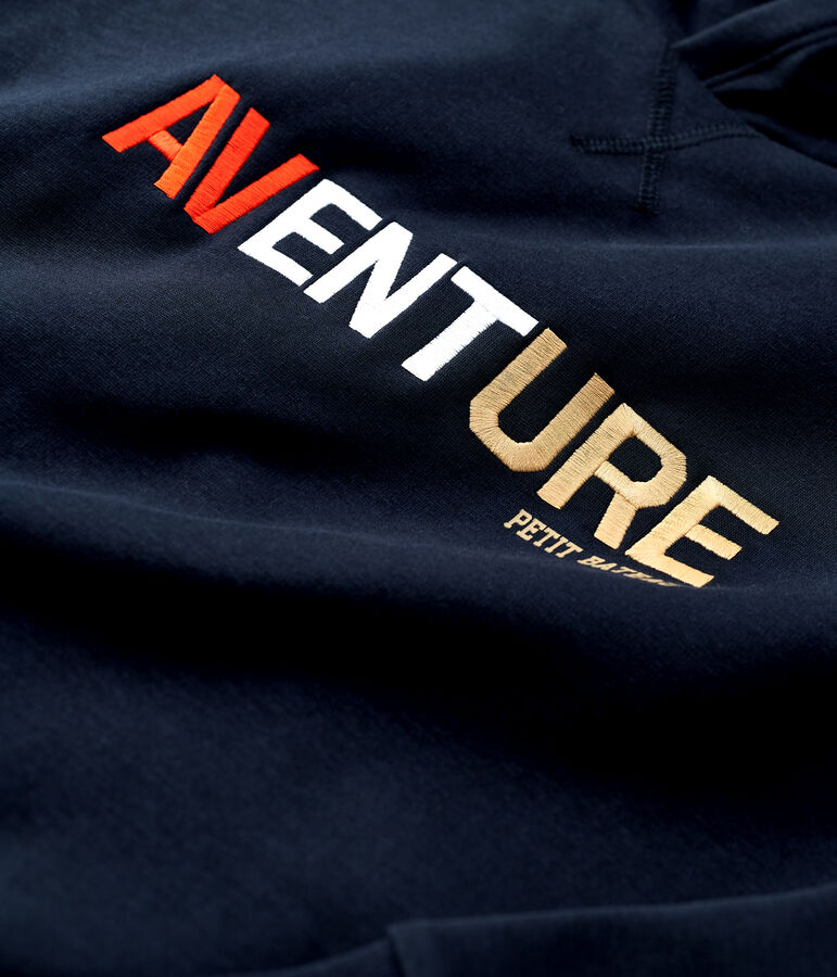 Kinder-Kapuzen-Sweatshirt aus Molton f&uuml;r Jungen blau SMOKING