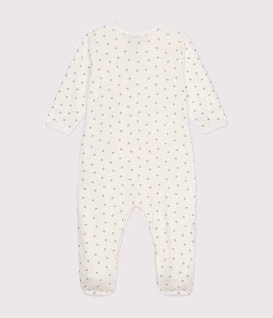 Baby-Strampler aus Baumwolle mit kleinem Stern weiss MARSHMALLOW/ HERBIER
