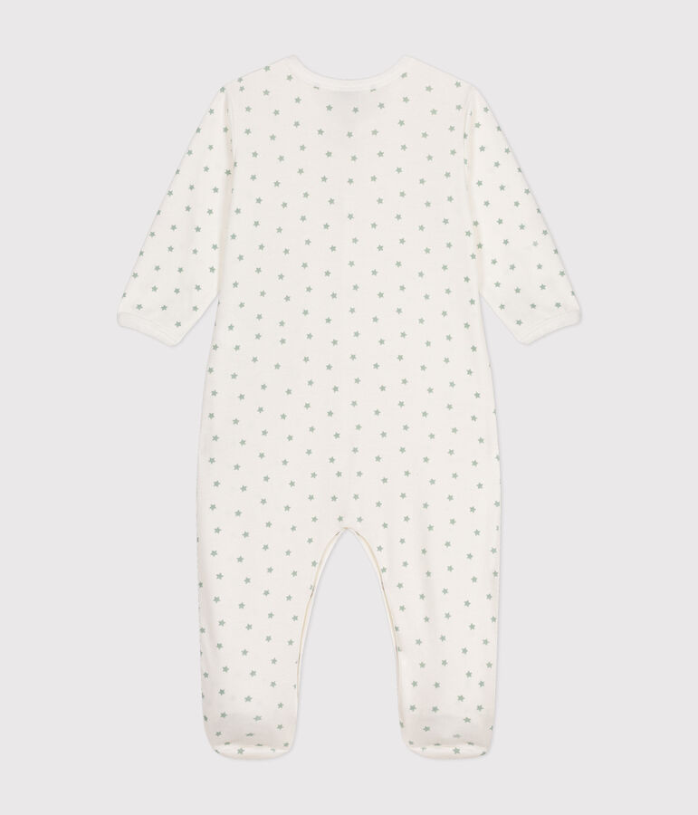 Baby-Strampler aus Baumwolle mit kleinem Stern weiss MARSHMALLOW/ HERBIER