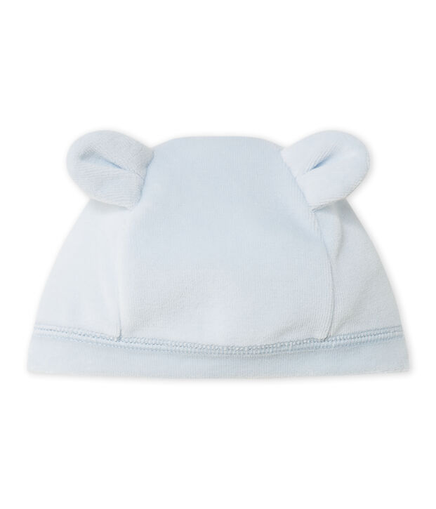 Unisex-M&uuml;tze aus Nicki f&uuml;r Neugeborene blau