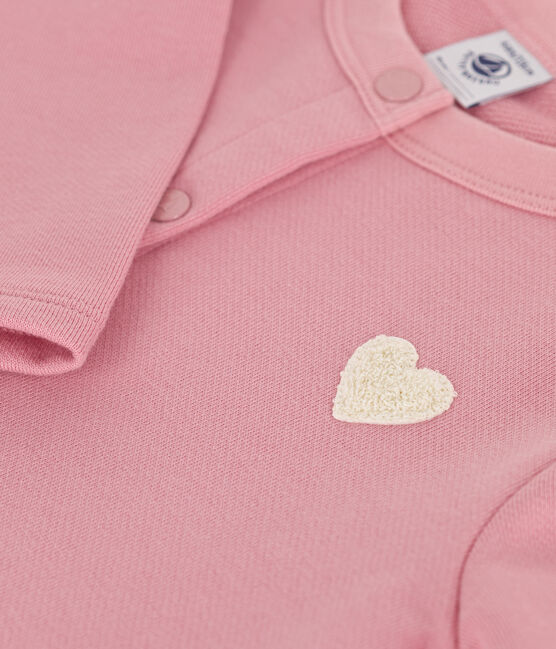 Kinder-Cardigan aus einfarbigem Molton rosa CHARME