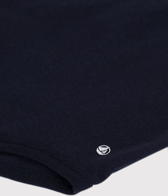 Kurzärmeliger Baby-Body mit Polokragen aus Baumwolle blau SMOKING