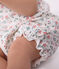 Baby-Kurzoverall aus Baumwolle mit Blumenmotiv weiss MARSHMALLOW/weiss MULTICO
