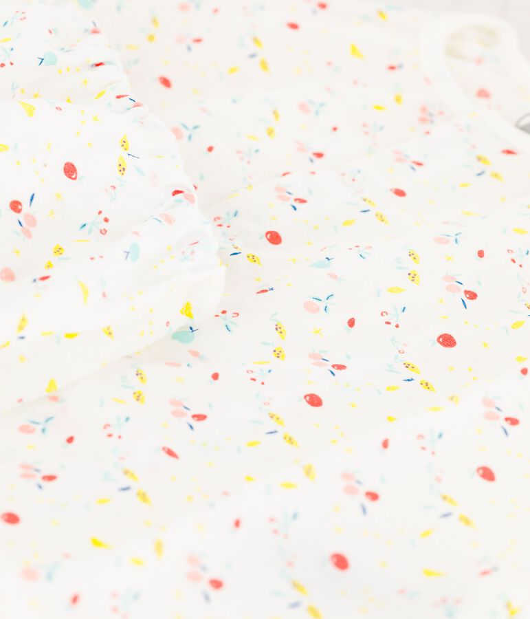 Kurz&auml;rmeliges Baby-Kleid mit Bloomers f&uuml;r M&auml;dchen weiss MARSHMALLOW/weiss MULTICO