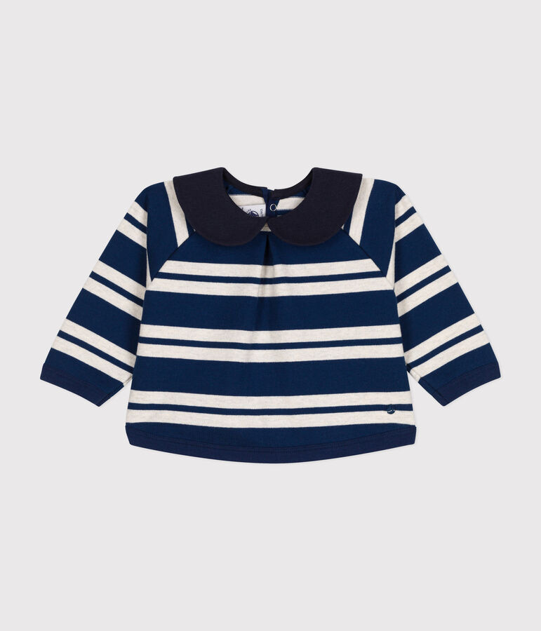 Baby-Sweatshirt aus dickem Jersey blau/beige