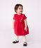 Kurzärmeliges Babykleid aus einfarbiger Baumwolle und dazu passender Bloomer rot TERKUIT