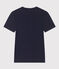 Eng anliegendes T-Shirt mit Pikotkante aus Bio-Baumwolle für Damen blau SMOKING