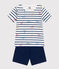 Kinder-Kurzpyjama aus Baumwolle mit Paris-Motiv blau MEDIEVAL/weiss MULTICO
