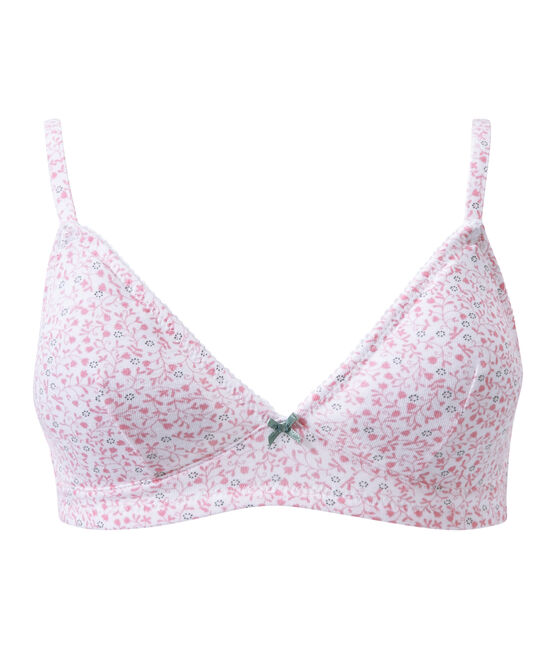 Gepolsterter Mädchen-BH weiss ECUME/weiss MULTICO