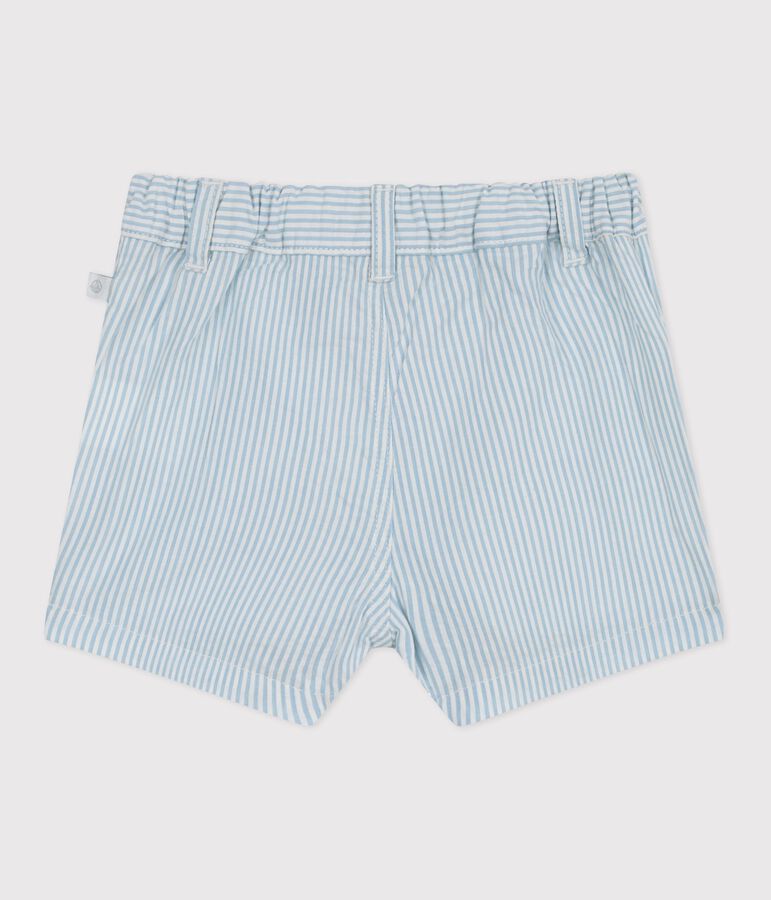 Baby-Shorts aus Baumwolle mit Streifen weiss/blau