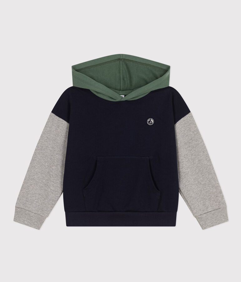 Kinder-Sweatshirt mit Kapuze aus Molton f&uuml;r Jungen blau/vielfarbig
