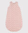BABYSCHLAFSACK AUS NICKI MIT BLUMENMUSTER, TOG-WERT 2 rosa SALINE/weiss MULTICO