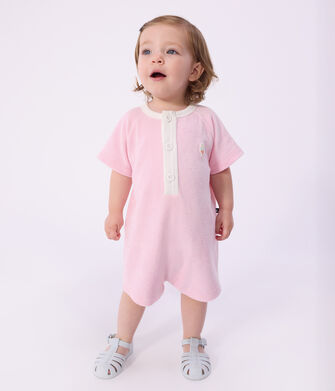 Baby-Kurzoverall aus einfarbiger Baumwolle