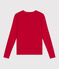 Langärmeliges Damen-T-Shirt L'Iconique aus einfarbigem Rippstrick rot CORRIDA