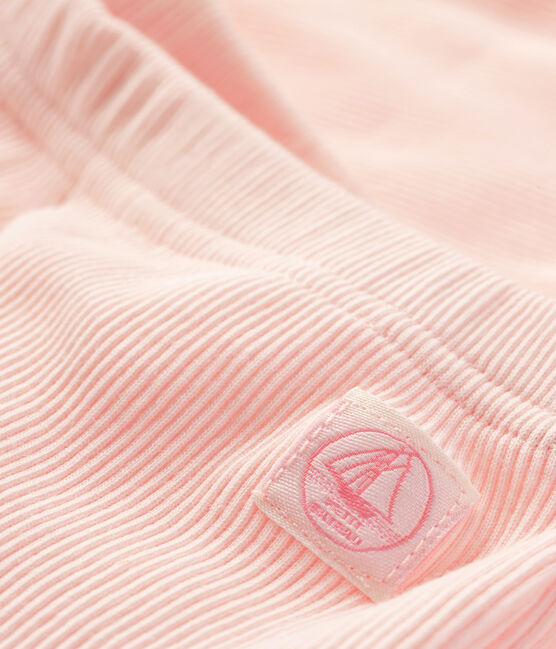 Baby-Leggings aus 2x2-Rippstrick aus Bio-Baumwolle rosa FLEUR