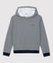 Gestreiftes Kapuzen-Sweatshirt aus Baumwolle für Damen blau SMOKING/weiss MARSHMALLOW