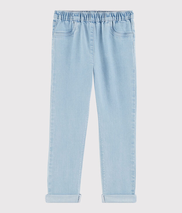 Kinder-Slim-Jeans aus Molton f&uuml;r M&auml;dchen blau