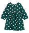 Langärmeliges gepunktetes Babykleid für Mädchen grün SOUSBOIS/weiss MARSHMALLOW CN