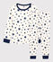 Kinderpyjama aus Baumwolle mit Sternenmuster weiss MARSHMALLOW/blau MEDIEVAL