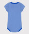 Kurzärmeliger Baby-Body aus Baumwolle mit Ringelstreifen blau PERSE/weiss MARSHMALLOW