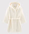 Fleece-Morgenmantel für Jungen weiss MARSHMALLOW