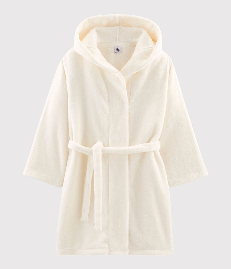 Fleece-Morgenmantel f&uuml;r Jungen weiss