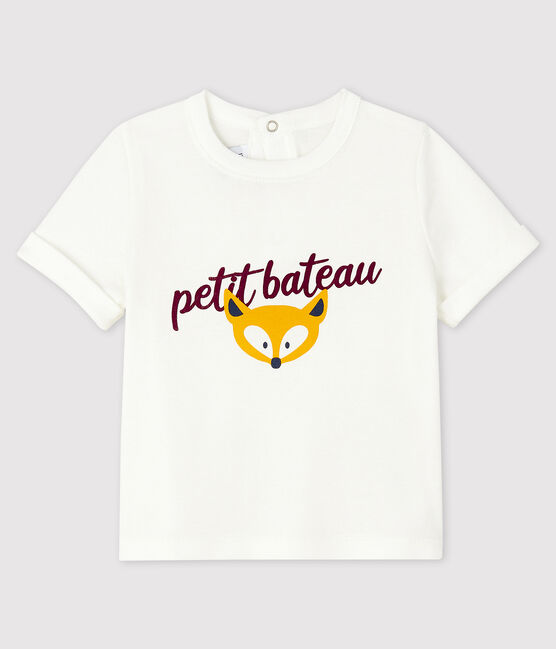 Baby-T-Shirt für Jungen weiss MARSHMALLOW