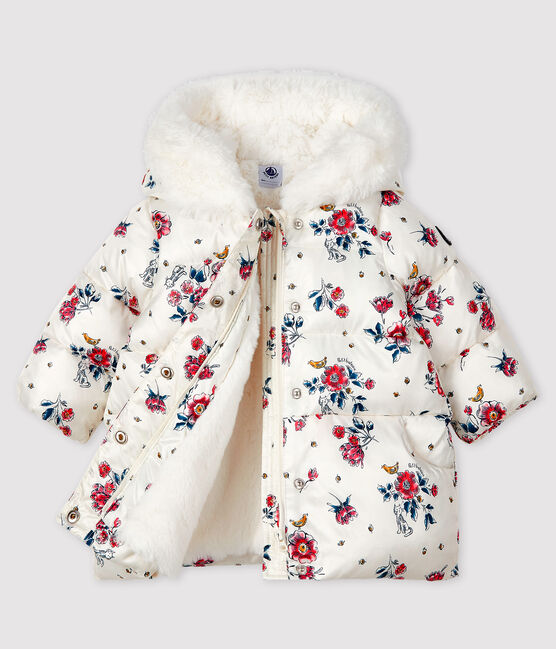 Baby-Anorak für Mädchen weiss MARSHMALLOW/weiss MULTICO