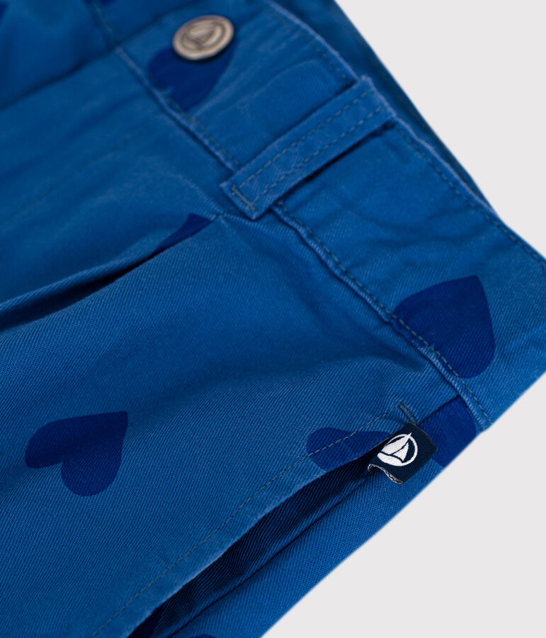 Kinder-Shorts aus Baumwolle mit Herzmotiv blau/blau