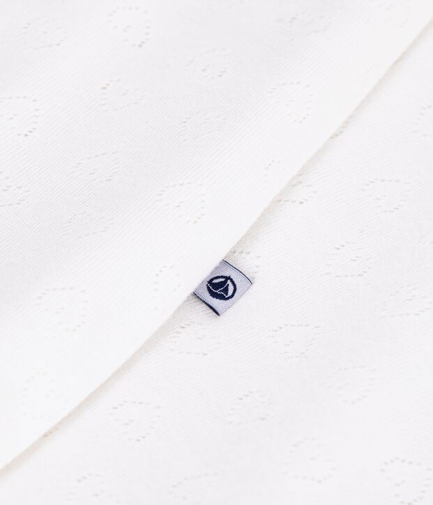 Babyschlafsack aus Baumwolle mit Lochstickerei in Herzform TOG-Wert 0,5 weiss