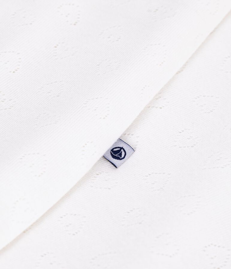 Babyschlafsack aus Baumwolle mit Lochstickerei in Herzform TOG-Wert 0,5 weiss