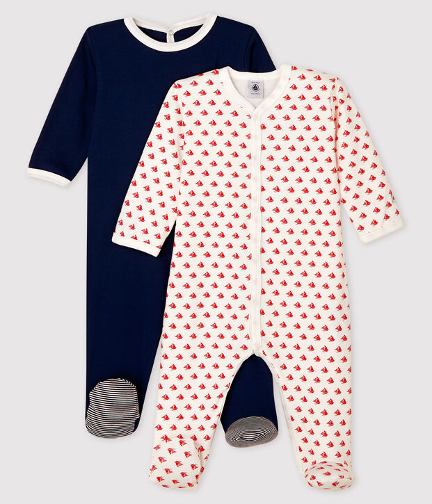 2er-Set Baby-Strampler aus Rippstrick f&uuml;r Jungen vielfarbig