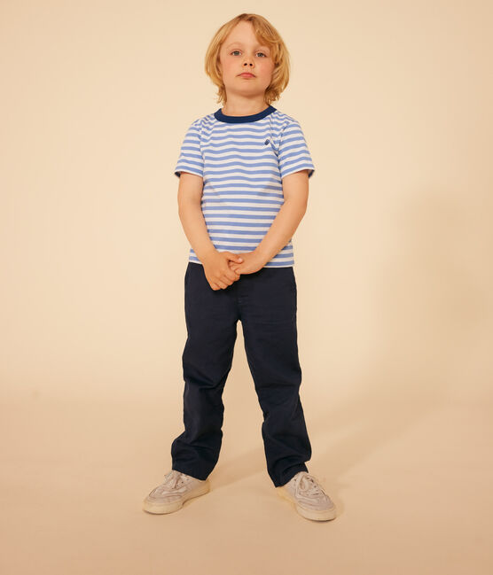 Gestreiftes Jungen-T-Shirt aus leichtem Jerseystoff GAULOISE/ MARSHMALLOW