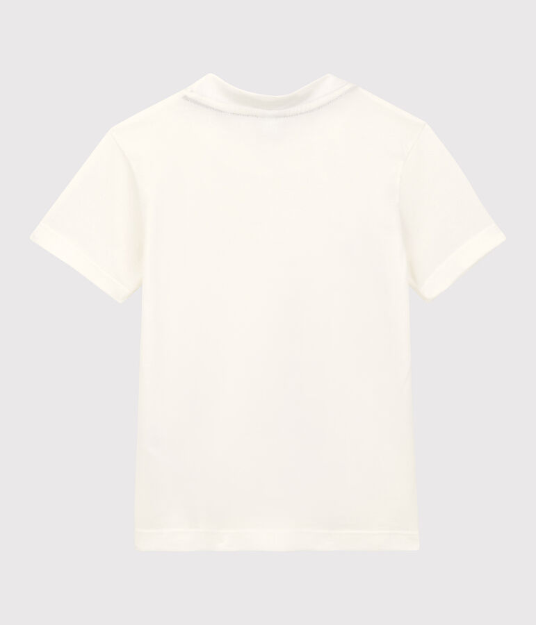 Kurz&auml;rmeliges Kinder-T-Shirt aus Jersey f&uuml;r Jungen weiss MARSHMALLOW 1