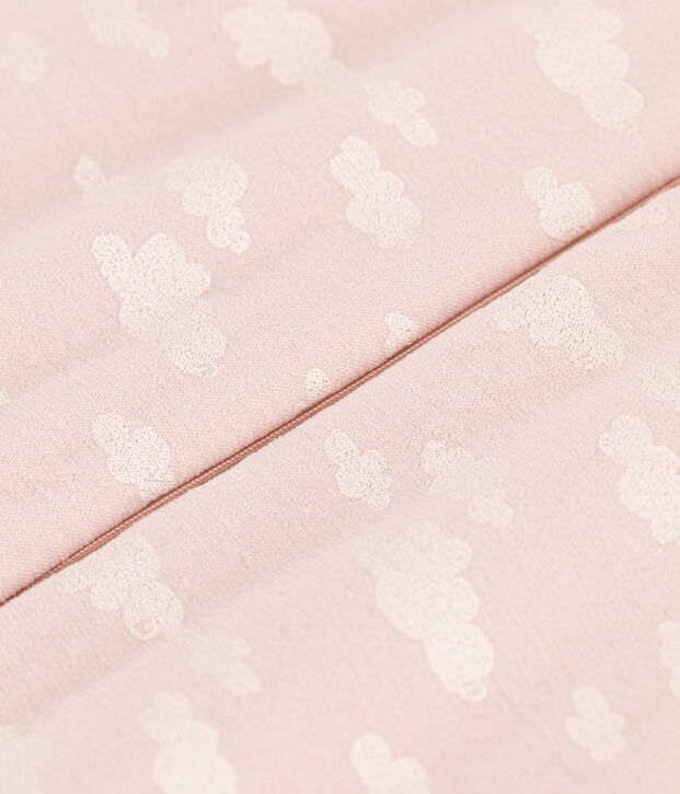 Babyschlafsack aus Nicki mit Wolkenmotiv TOG 2 rosa/weiss